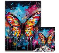 JigsawPuzzle 1000 Pieces for Adults Butterfly Graffiti Painting cardboard Jigsaw Puzzles Ideal DIY Decor & Brain Teaser Gift 26X38CM/10.23x14.96inch