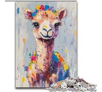 JigsawPuzzle 1000 Pieces for Adults Camel Graffiti Wooden Jigsaw 50X75CM Home Decor Brain Teaser Game for Teenagers & Family Interaction
