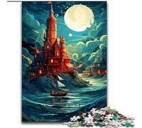 JigsawPuzzle 1000 Pieces for Adults Castle on The Sea Made of Wood, Perfect for Birthday, Christmas 50x75cm DIY Art Decor