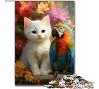 JigsawPuzzle 1000 Pieces for Adults Cat And Parrot Wooden Jigsaw Puzzles for Adults 50X75CM Adult Game Gift Family Interactive Game Brain Challenge Gift