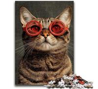 JigsawPuzzle 1000 Pieces for Adults Cat Drinking Coffee Family Fun for Is Ideal As A Gift for The Whole Family for And Age 14 Years Up 26x38cm