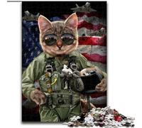 JigsawPuzzle 1000 Pieces for Adults Cat Pilot in The Air Force, Brain Teaser For Wall Decoration Unique Birthday And Xmas Gifts for for Age 14 (Size 26x38cm)