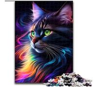 JigsawPuzzle 1000 Pieces for Adults Charming Fantasy Black Cat cardboard Jigsaw Puzzles for Adults Perfect for Family Fun, Party Games, Birthday Party Favors size 38x26cm