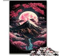 JigsawPuzzle 1000 Pieces for Adults Cherry Blossoms Mount Fuji Wooden Jigsaw size 50x75cm Home Decor Brain Teaser Game for Teenagers & Family Interaction