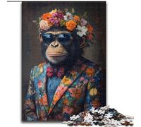 JigsawPuzzle 1000 Pieces for Adults Chimpanzee in Suit, Educational Toys for Is Ideal As A Gift for The Whole Family for And 14 Years Old (size 50x75cm)
