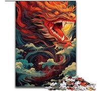 JigsawPuzzle 1000 Pieces for Adults Chinese Dragon Made of Wood, Perfect for Birthday, Christmas 50x75cm DIY Art Decor