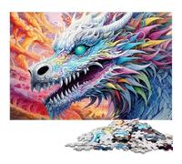 JigsawPuzzle 1000 Pieces for Adults Chinese Dragon Wooden Jigsaw Ideal for Lover, Perfect Christmas, New Year, Valentine's Gift 50x75CM/19.68x29.52inch
