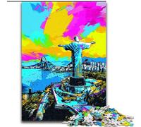 JigsawPuzzle 1000 Pieces for Adults Christ The Redeemer Made of Wood, Perfect for Birthday, Christmas 50x75cm DIY Art Decor