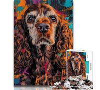 JigsawPuzzle 1000 Pieces for Adults Cocker Spaniel Dog,Help The Brain Exercise Addictive Toys to Cultivate Patience Perfect Decoration 75x50cm