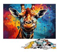 JigsawPuzzle 1000 Pieces for Adults Color Fantasy Giraffe Puzzles for Adults Perfect for Family Fun, Party Games, Birthday Party Favors 26X38CM/10.23x14.96inch