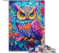 JigsawPuzzle 1000 Pieces for Adults Color Owl Jigsaw Puzzles Made of Wood Perfect for Christmas, Halloween, Easter, New Year size 50X75CM