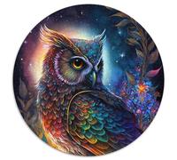 JigsawPuzzle 1000 Pieces for Adults Color Owl Round Puzzle 1000 Pieces Jigsaw Challenging DIY Brain Teaser for Teenagers 67.5x67.5cm