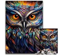 JigsawPuzzle 1000 Pieces for Adults Color Owl Wooden Jigsaw Ideal for Lover, Perfect Christmas, New Year, Valentine's Gift 50x75CM/19.68x29.52inch