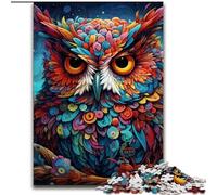JigsawPuzzle 1000 Pieces for Adults Color Owl Wooden Jigsaw size : 50x75cm Home Activity for Holidays, Birthdays, And Family Game Nights
