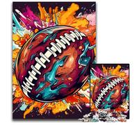 JigsawPuzzle 1000 Pieces for Adults Colorful American Football Jigsaw Puzzles for Adults Adult Game Gift Family Interactive Game Brain Challenge Gift 26X38CM/10.23x14.96inch