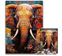 JigsawPuzzle 1000 Pieces for Adults Colorful Art Elephant cardboard Jigsaw Puzzles Ideal DIY Decor & Brain Teaser Gift 26X38CM/10.23x14.96inch