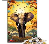 JigsawPuzzle 1000 Pieces for Adults Colorful Art Elephant Wooden Jigsaw size : 50x75cm Home Activity for Holidays, Birthdays, And Family Game Nights