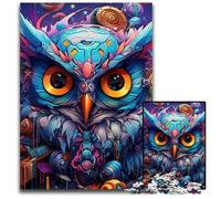 JigsawPuzzle 1000 Pieces for Adults Colorful Art Owl cardboard Jigsaw Ideal for Lover, Perfect Christmas, New Year, Valentine's Gift 26X38CM/10.23x14.96inch