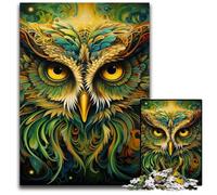 JigsawPuzzle 1000 Pieces for Adults Colorful Art Owl Wooden Jigsaw Ideal for Lover, Perfect Christmas, New Year, Valentine's Gift 50x75CM/19.68x29.52inch