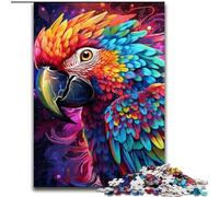 JigsawPuzzle 1000 Pieces for Adults Colorful Art Parrot Wooden Jigsaw size50x75cm Brain-Challenging DIY Decorative Game, Family Interactive Toy