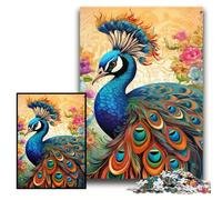 JigsawPuzzle 1000 Pieces for Adults Colorful Art Peacock cardboard Jigsaw Puzzles 26x38 cm Perfect for Halloween, Christmas, Birthday Gift
