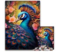 JigsawPuzzle 1000 Pieces for Adults Colorful Art Peacock Jigsaw Puzzles Brain Challenge, for Teenagers & Home Decor 26X38CM/10.23x14.96inch