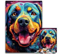 JigsawPuzzle 1000 Pieces for Adults Colorful Art Rottweiler Puzzles for Adults for Birthdays And Holidays 26X38CM/10.23x14.96inch