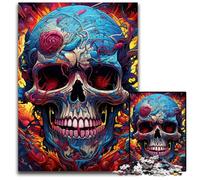 JigsawPuzzle 1000 Pieces for Adults Colorful Art Skull cardboard Jigsaw Puzzles Ideal DIY Decor & Brain Teaser Gift 26X38CM/10.23x14.96inch