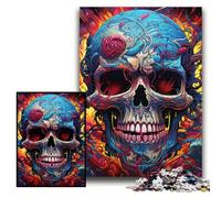 JigsawPuzzle 1000 Pieces for Adults Colorful Art Skull Jigsaw Puzzles for Adults Size 26x38cm Brain Challenge Gift, Educational Activity for Teenagers