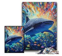 JigsawPuzzle 1000 Pieces for Adults Colorful Art Whale Shark Jigsaw Puzzles for Adults Size 26x38cm Brain Challenge Gift, Educational Activity for Teenagers