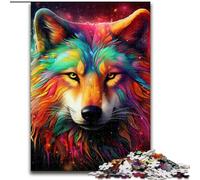 JigsawPuzzle 1000 Pieces for Adults Colorful Art Wolf Wooden Jigsaw Puzzles for Adults for Teenagers Challenging Toy Games (Szie 50x75cm)