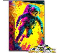 JigsawPuzzle 1000 Pieces for Adults Colorful Astronaut Made of Wood, for Ages 14+ 50x75cm Family Fun Craft, Perfect for Birthdays, Holidays