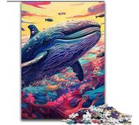 JigsawPuzzle 1000 Pieces for Adults Colorful Blue Whale Puzzle Perfect for Teenagers, Family Bonding, Brain Teaser & DIY Home Decor Gift (size : 26x38cm)