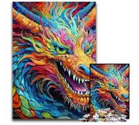 JigsawPuzzle 1000 Pieces for Adults Colorful Chinese Dragon cardboard Jigsaw Ideal for Lover, Perfect Christmas, New Year, Valentine's Gift 26X38CM/10.23x14.96inch