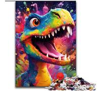 JigsawPuzzle 1000 Pieces for Adults Colorful Dinosaur Jigsaw Puzzles for Adults 1000 Piece DIY Home Decor Brain Teaser Game for Teenagers (Size 26x38 cm)