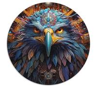 JigsawPuzzle 1000 Pieces for Adults Colorful Eagle Round Paper Puzzles Artwork Decor Intelligence Toy for Family Indoor Games (67.5x67.5cm)