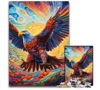 JigsawPuzzle 1000 Pieces for Adults Colorful Eagle Wooden Jigsaw Ideal for Lover, Perfect Christmas, New Year, Valentine's Gift 50x75CM/19.68x29.52inch
