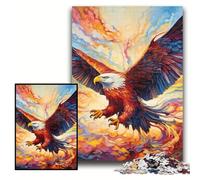 JigsawPuzzle 1000 Pieces for Adults Colorful Eagle Wooden Jigsaw Puzzles 50x75 cm Perfect for Halloween, Christmas, Birthday Gift