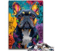 JigsawPuzzle 1000 Pieces for Adults Colorful French Bulldog Learning Educational Toy for Is Ideal As A Gift for The Whole Family 50x75cm