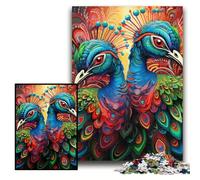 JigsawPuzzle 1000 Pieces for Adults Colorful Peacock cardboard Jigsaw Puzzles 26x38 cm Perfect for Halloween, Christmas, Birthday Gift