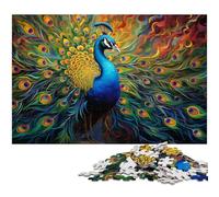 JigsawPuzzle 1000 Pieces for Adults Colorful Peacock Impossible Jigsaw Puzzles for Adults Birthday Gift Idea, Challenging Brain Teaser Game 26X38CM/10.23x14.96inch