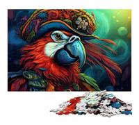 JigsawPuzzle 1000 Pieces for Adults Colorful Pirate Ship Parrot Puzzles for Adults Perfect for Family Fun, Party Games, Birthday Party Favors 50x75CM/19.68x29.52inch