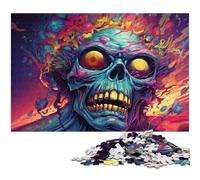 JigsawPuzzle 1000 Pieces for Adults Colorful Psychedelia of Gangster Zombies Wooden Puzzles for Mother'S Day, Birthdays, Christmas 50x75CM/19.68x29.52inch