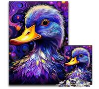 JigsawPuzzle 1000 Pieces for Adults Colorful Purple Duck cardboard Jigsaw Ideal for Lover, Perfect Christmas, New Year, Valentine's Gift 26X38CM/10.23x14.96inch