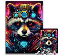 JigsawPuzzle 1000 Pieces for Adults Colorful Raccoon cardboard Jigsaw Ideal for Lover, Perfect Christmas, New Year, Valentine's Gift 26X38CM/10.23x14.96inch