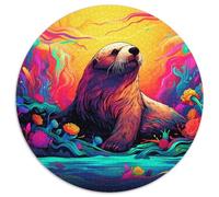 JigsawPuzzle 1000 Pieces for Adults Colorful Seal Round Cardboard Jigsaw Puzzles Perfect Christmas & New Year Gift, (67.5x67.5cm)