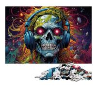 JigsawPuzzle 1000 Pieces for Adults Colorful Skull Puzzles for Adults Perfect for Family Fun, Party Games, Birthday Party Favors 26X38CM/10.23x14.96inch