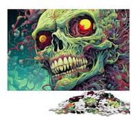 JigsawPuzzle 1000 Pieces for Adults Colorful Skull Wooden Jigsaw Puzzles Ideal DIY Decor & Brain Teaser Gift 50x75CM/19.68x29.52inch