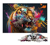 JigsawPuzzle 1000 Pieces for Adults Colorful Tiger Impossible Jigsaw Puzzles for Adults Birthday Gift Idea, Challenging Brain Teaser Game 50x75CM/19.68x29.52inch