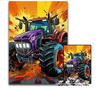 JigsawPuzzle 1000 Pieces for Adults Colorful Tractor Wooden Jigsaw Ideal for Lover, Perfect Christmas, New Year, Valentine's Gift 50x75CM/19.68x29.52inch